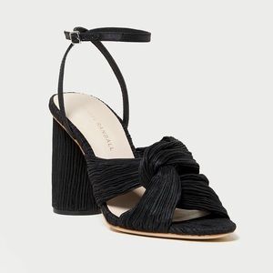Loeffler Randall Reed Pleated Heel Sandals in Black - NEW IN BOX size 9.5